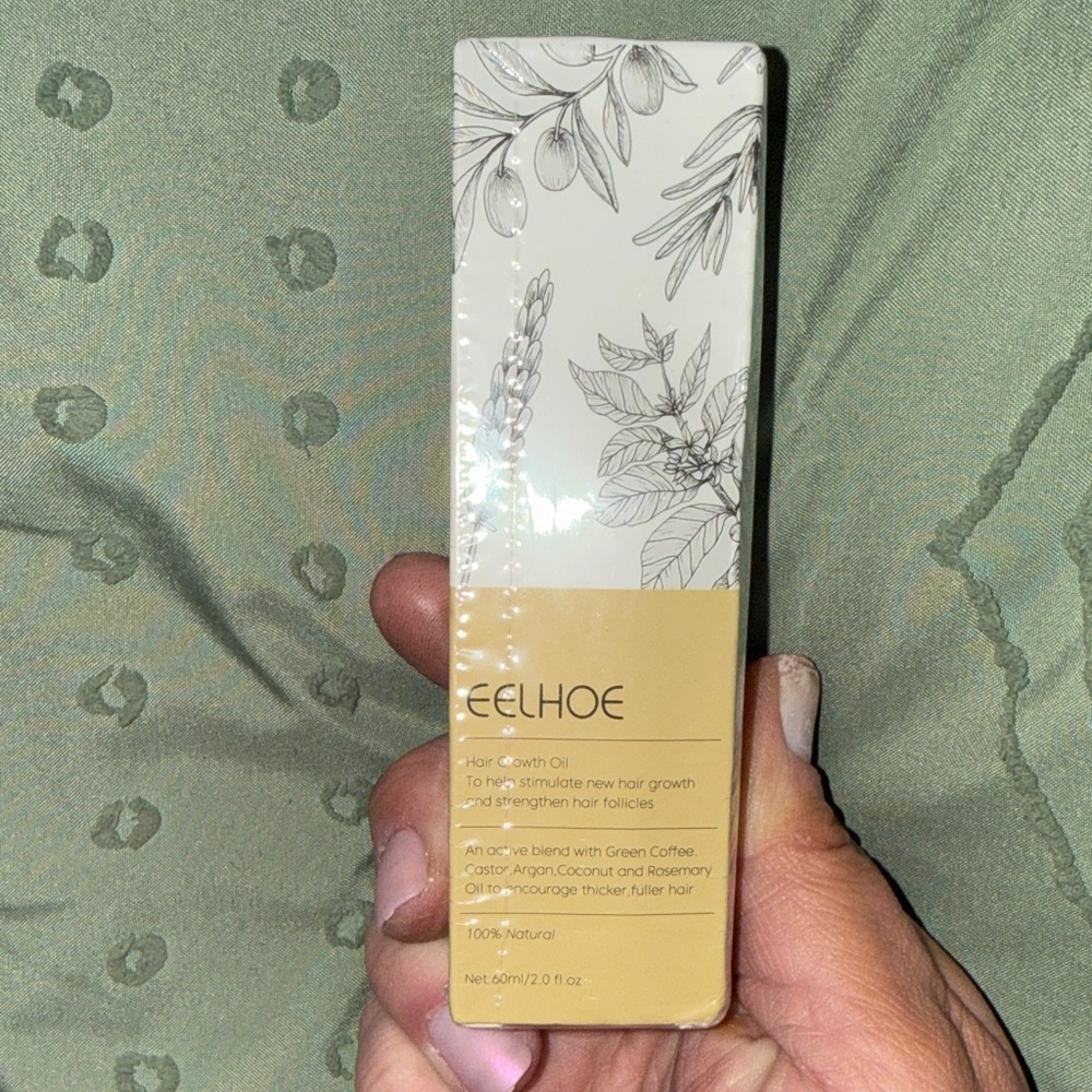 Eelhoe Hair Growth Oil - Natural Treatment with Green and Gold Design